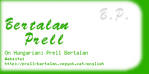 bertalan prell business card